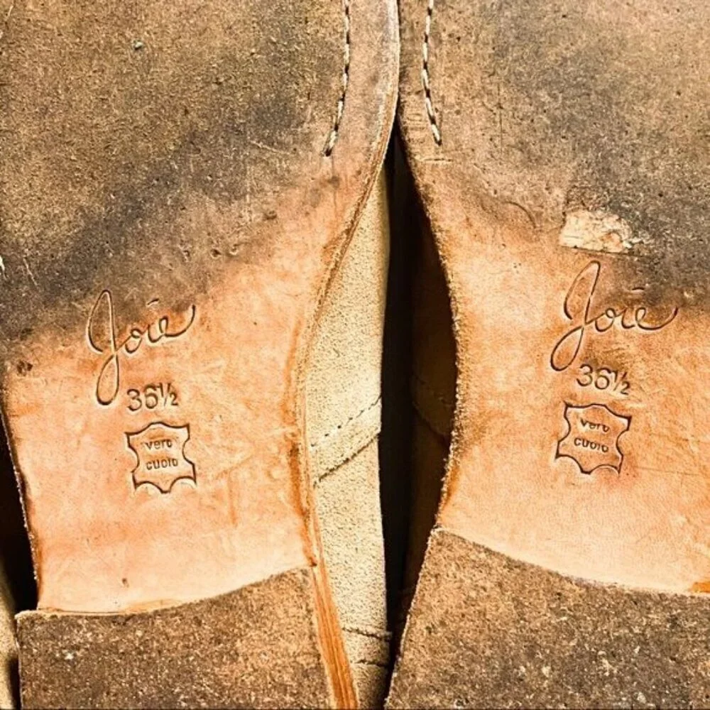 Joie Hoxton Suede Beige Spring Ankle Boots, size 36.5EU